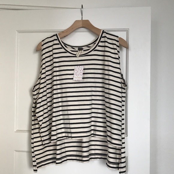 NWT Free People Madness Stripe Muscle Tank - Picture 5 of 8